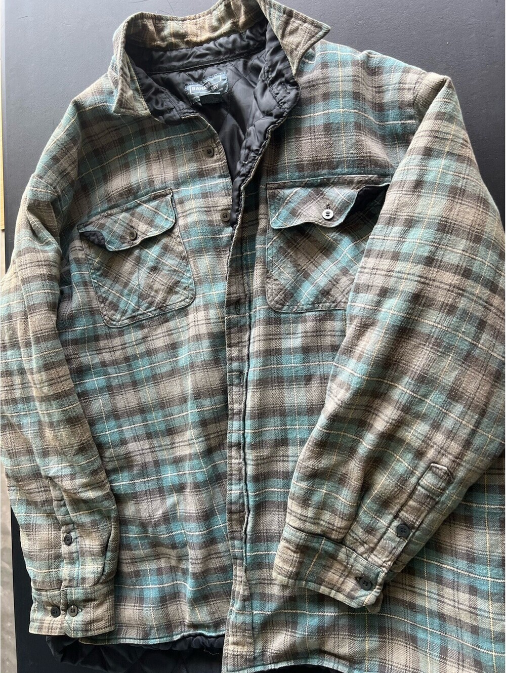 Bahama Bay Plaid Jacket Mens Xl Long Sleeve Button Up